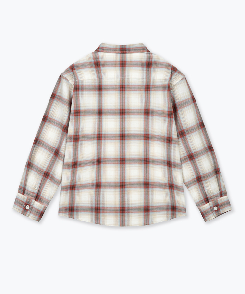 MUSINSA STANDARD KIDS（ムシンサスタンダードキッズ）の「リラックスドオンブレチェックシャツ[ベージュ/オレンジ]（シャツ/ブラウス・レディース・その他・110/120/130/140/150/160）」の4枚目の写真
