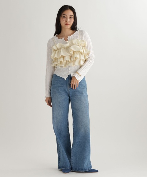 studio CLIP(スタディオクリップ)の「【daily CLIP】フリフリキャミ(キャミソール・レディース・ホワイト/ブラック・FREE)」の7枚目の写真