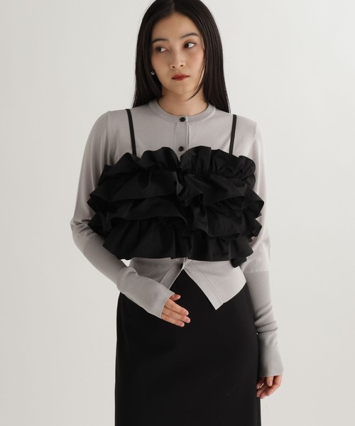 studio CLIP(スタディオクリップ)の「【daily CLIP】フリフリキャミ(キャミソール・レディース・ホワイト/ブラック・FREE)」の12枚目の写真