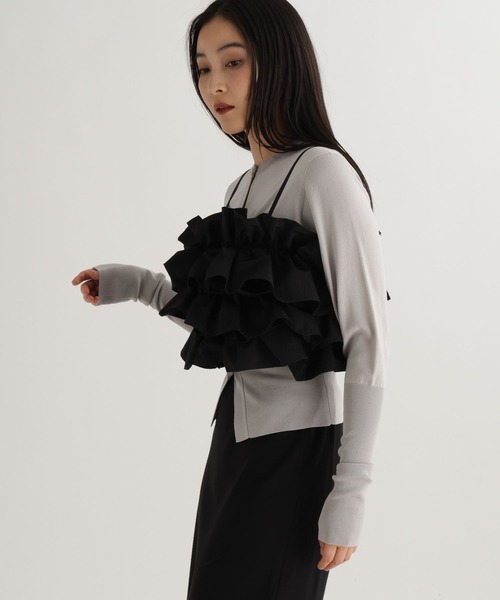 studio CLIP(スタディオクリップ)の「【daily CLIP】フリフリキャミ(キャミソール・レディース・ホワイト/ブラック・FREE)」の13枚目の写真