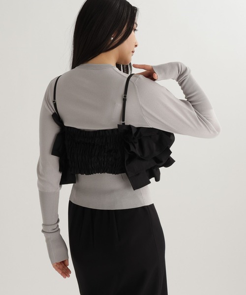 studio CLIP(スタディオクリップ)の「【daily CLIP】フリフリキャミ(キャミソール・レディース・ホワイト/ブラック・FREE)」の14枚目の写真