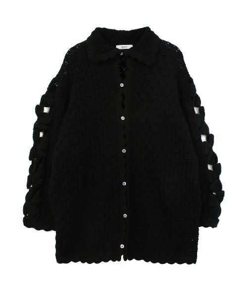 COEL（コエル）の「ハンドフラワービッグカーディガン（ニット/セーター・レディース・オフホワイト/ブラック・FREE）」の12枚目の写真