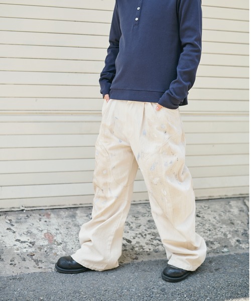 CONZ(コンズ)の「paint curved jeans/ワイドパンツ/バルーンシルエット/NVRFR/ペイント(デニムパンツ・メンズ・アイボリー・3/2/1)」の9枚目の写真
