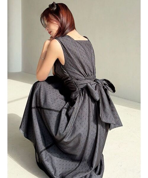 RESEXXY（リゼクシー）の「ドットチュールレイヤードワンピース（ワンピース・レディース・ベージュ/ネイビー/ブラック・FREE）」の10枚目の写真