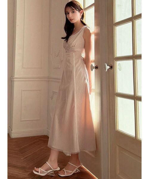 RESEXXY（リゼクシー）の「ドットチュールレイヤードワンピース（ワンピース・レディース・ベージュ/ネイビー/ブラック・FREE）」の14枚目の写真