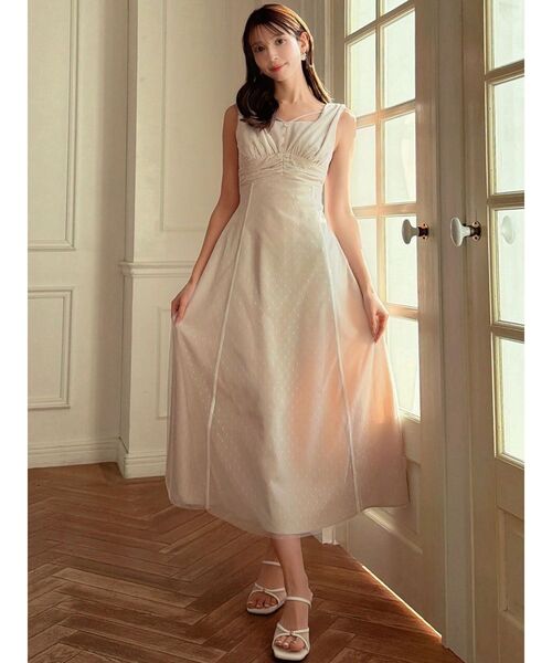 RESEXXY（リゼクシー）の「ドットチュールレイヤードワンピース（ワンピース・レディース・ベージュ/ネイビー/ブラック・FREE）」の15枚目の写真