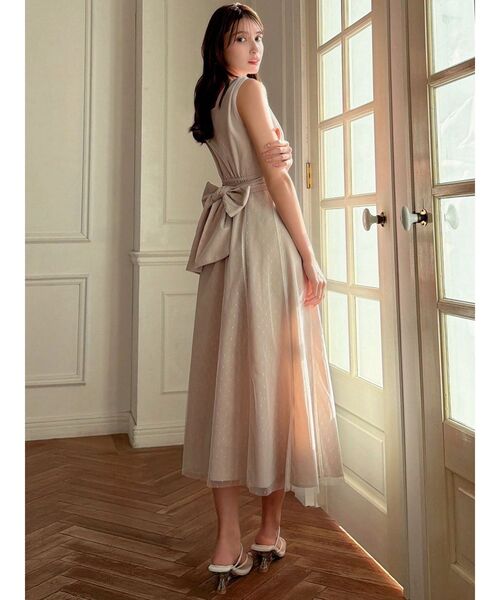 RESEXXY（リゼクシー）の「ドットチュールレイヤードワンピース（ワンピース・レディース・ベージュ/ネイビー/ブラック・FREE）」の16枚目の写真