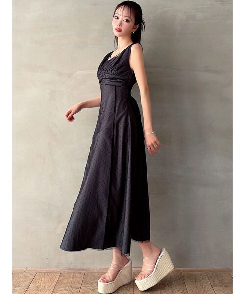 RESEXXY（リゼクシー）の「ドットチュールレイヤードワンピース（ワンピース・レディース・ベージュ/ネイビー/ブラック・FREE）」の19枚目の写真