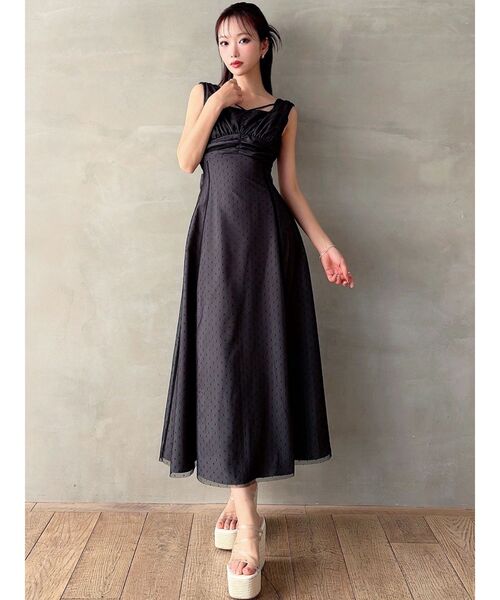 RESEXXY（リゼクシー）の「ドットチュールレイヤードワンピース（ワンピース・レディース・ベージュ/ネイビー/ブラック・FREE）」の21枚目の写真