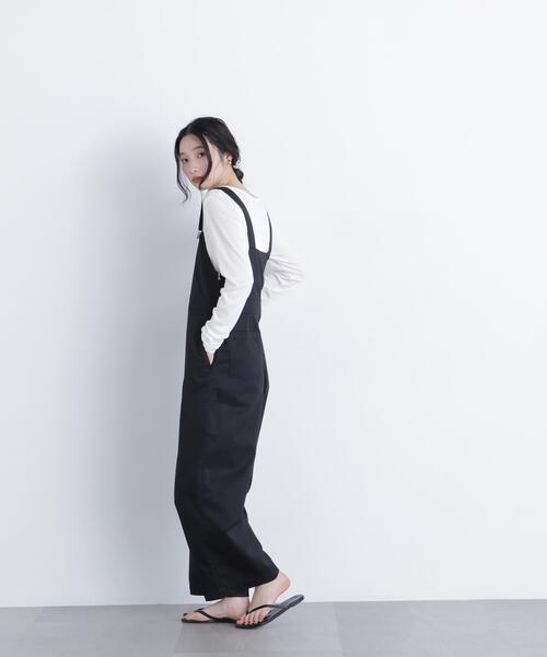 N.（N. Natural Beauty Basic）（エヌエヌナチュラルビューティーベーシック）の「ワークサロペット（サロペット/オーバーオール・レディース・ブラック/キャメル・ﾌﾘ-）」の9枚目の写真