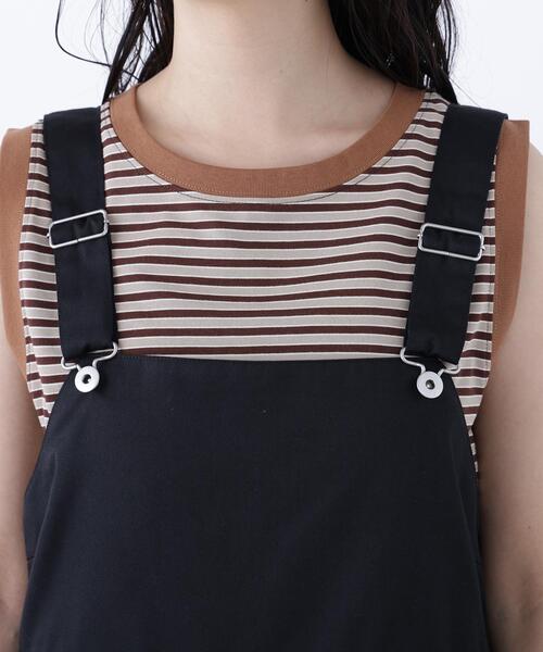N.(N. Natural Beauty Basic)(エヌエヌナチュラルビューティーベーシック)の「ワークサロペット(サロペット/オーバーオール・レディース・ブラック/キャメル・フリ-)」の16枚目の写真