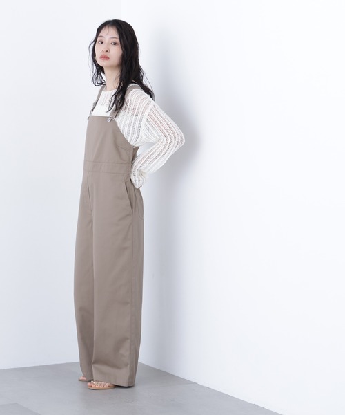 N.（N. Natural Beauty Basic）（エヌエヌナチュラルビューティーベーシック）の「ワークサロペット（サロペット/オーバーオール・レディース・ブラック/キャメル・ﾌﾘ-）」の2枚目の写真