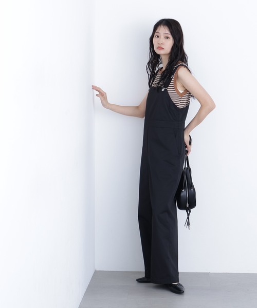 N.（N. Natural Beauty Basic）（エヌエヌナチュラルビューティーベーシック）の「ワークサロペット（サロペット/オーバーオール・レディース・ブラック/キャメル・ﾌﾘ-）」の3枚目の写真