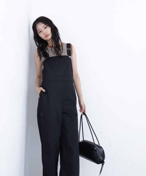 N.（N. Natural Beauty Basic）（エヌエヌナチュラルビューティーベーシック）の「ワークサロペット（サロペット/オーバーオール・レディース・ブラック/キャメル・ﾌﾘ-）」の5枚目の写真