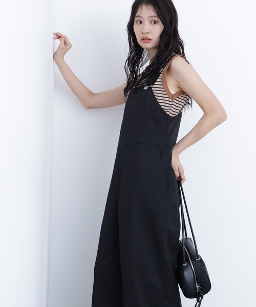 N.（N. Natural Beauty Basic）（エヌエヌナチュラルビューティーベーシック）の「ワークサロペット（サロペット/オーバーオール・レディース・ブラック/キャメル・ﾌﾘ-）」の7枚目の写真