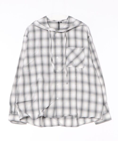 8(eight)(エイト)の「先染めフードシャツ(シャツ/ブラウス・メンズ・ホワイト系その他/ブラック系その他2/グレー系その他/ホワイト系その他2/ブラック系その他/ブルー系その他・LARGE/MEDIUM)」の2枚目の写真