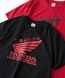 【71】【HONDA/ホンダ】×【Sanrio/サンリオ】「はぴだんぶい」「KUROMI」コラボ クイックドライ クルーネックTシャツ/ユニセックス/レディース/メンズ(S)