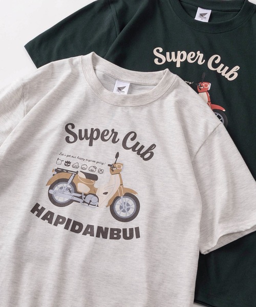 sanrio（サンリオ）の「【71】【HONDA/ホンダ】×【Sanrio/サンリオ】「スーパーカブ」「はぴだんぶい」コラボ クイックドライ クルーネックTシャツ/ユニセックス/レディース/メンズ（Ｓ）（Tシャツ/カットソー・レディース・ブラック/サックスブルー/アッシュグレー/ダークグリーン/ベージュ/イエロー/ホワイト/ブラウン・M/L）」の3枚目の写真