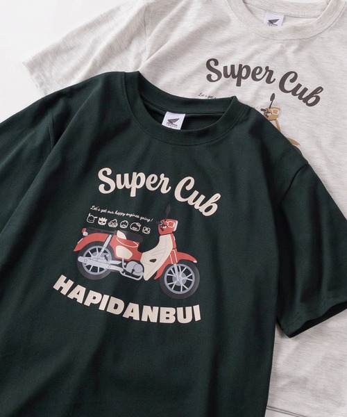sanrio（サンリオ）の「【71】【HONDA/ホンダ】×【Sanrio/サンリオ】「スーパーカブ」「はぴだんぶい」コラボ クイックドライ クルーネックTシャツ/ユニセックス/レディース/メンズ（Ｓ）（Tシャツ/カットソー・レディース・ブラック/サックスブルー/アッシュグレー/ダークグリーン/ベージュ/イエロー/ホワイト/ブラウン・M/L）」の6枚目の写真