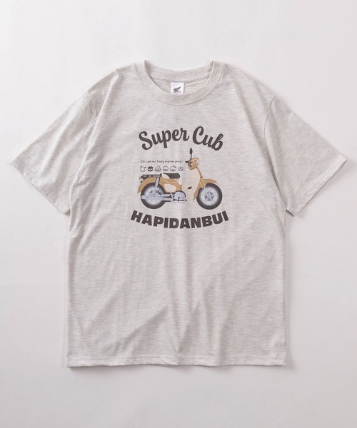 sanrio（サンリオ）の「【71】【HONDA/ホンダ】×【Sanrio/サンリオ】「スーパーカブ」「はぴだんぶい」コラボ クイックドライ クルーネックTシャツ/ユニセックス/レディース/メンズ（Ｓ）（Tシャツ/カットソー・レディース・ブラック/サックスブルー/アッシュグレー/ダークグリーン/ベージュ/イエロー/ホワイト/ブラウン・M/L）」の9枚目の写真