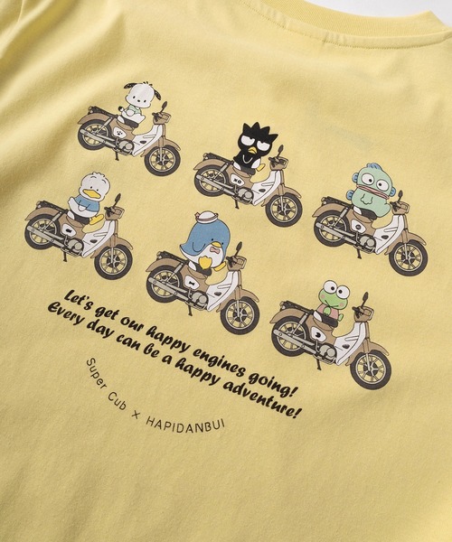 sanrio（サンリオ）の「【71】【HONDA/ホンダ】×【Sanrio/サンリオ】「スーパーカブ」「はぴだんぶい」コラボ クイックドライ クルーネックTシャツ/ユニセックス/レディース/メンズ（Ｓ）（Tシャツ/カットソー・レディース・ブラック/サックスブルー/アッシュグレー/ダークグリーン/ベージュ/イエロー/ホワイト/ブラウン・M/L）」の15枚目の写真