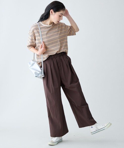 ANY（エニィ）の「リンガーTシャツ（Tシャツ/カットソー・レディース・ベージュ系2/ダークブラウン系/ネイビー系2/アイボリー系・F）」の11枚目の写真