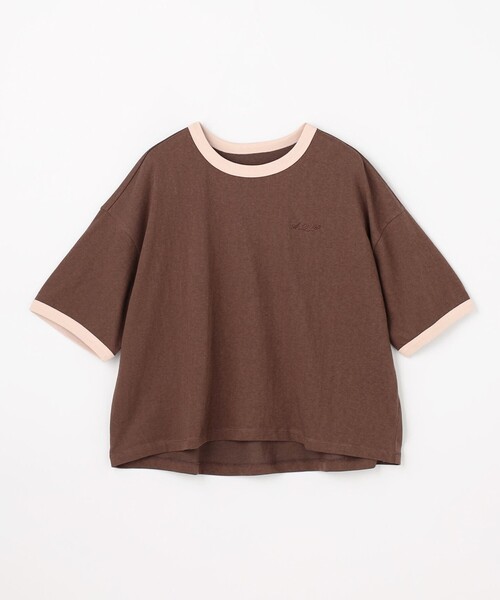 ANY（エニィ）の「リンガーTシャツ（Tシャツ/カットソー・レディース・ベージュ系2/ダークブラウン系/ネイビー系2/アイボリー系・F）」の16枚目の写真