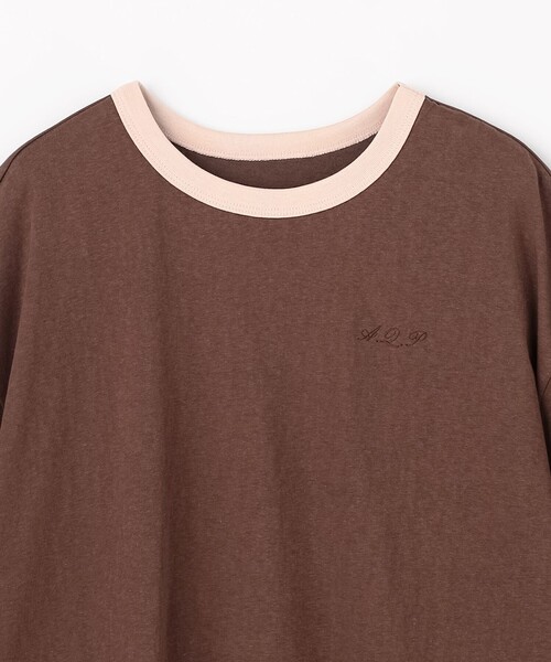 ANY（エニィ）の「リンガーTシャツ（Tシャツ/カットソー・レディース・ベージュ系2/ダークブラウン系/ネイビー系2/アイボリー系・F）」の18枚目の写真