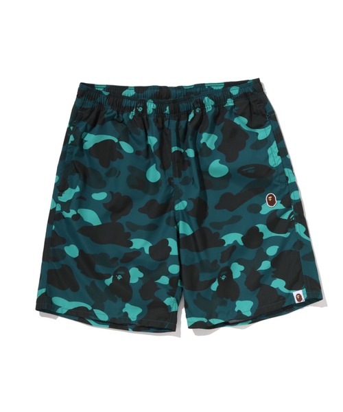 A BATHING APE(アベイシングエイプ)の「COLOR CAMO APE HEAD ONE POINT BEACH SHORTS(その他パンツ・メンズ・ブラック/グリーン/レッド/パープル・X-LARGE/SMALL/XX-LARGE/MEDIUM/LARGE)」の1枚目の写真
