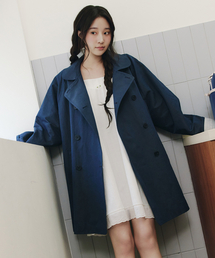 CELITAILS（セリテールズ）の「ROUND COLLAR HALF TRENCH COAT_NAVY（トレンチコート）」