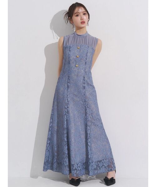 MERCURYDUO(マーキュリーデュオ)の「レースベアドッキングワンピース(ワンピース・レディース・ブラック/ブルー・MEDIUM/SMALL)」の3枚目の写真