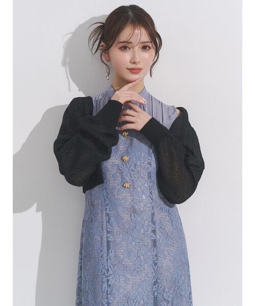 MERCURYDUO(マーキュリーデュオ)の「レースベアドッキングワンピース(ワンピース・レディース・ブラック/ブルー・MEDIUM/SMALL)」の8枚目の写真
