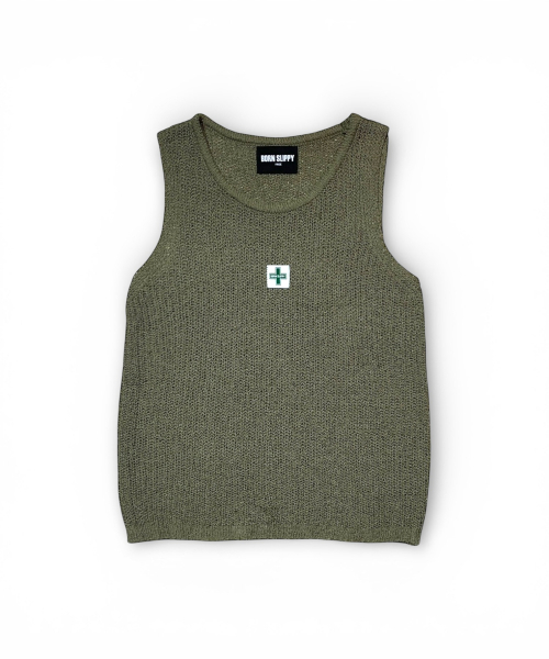 BORN SLIPPY(ボーンスリッピー)の「ボーン スリッピーネット ノースリーブ (カーキ)(Tシャツ/カットソー・レディース・その他・FREE)」の1枚目の写真