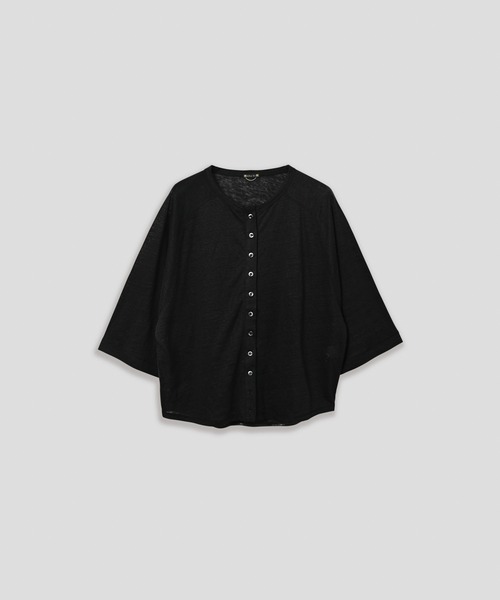kha:ki(カーキ)の「「KHA:KI / カーキ」リネン11Bカーディガン(Tシャツ/カットソー・レディース・ブラック/オフホワイト/オリーブ/ライトベージュ・1)」の15枚目の写真