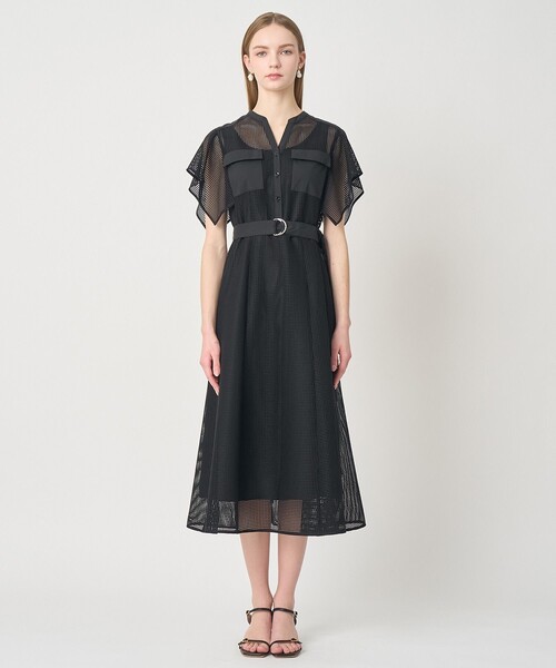 ANAYI（アナイ）の「メッシュラッセルフレア袖 ワンピース（ワンピース・レディース・ブラック・38/36/34）」の2枚目の写真