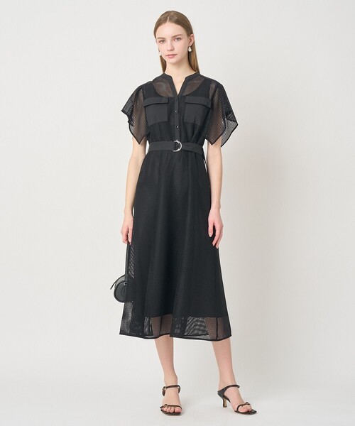 ANAYI（アナイ）の「メッシュラッセルフレア袖 ワンピース（ワンピース・レディース・ブラック・38/36/34）」の6枚目の写真