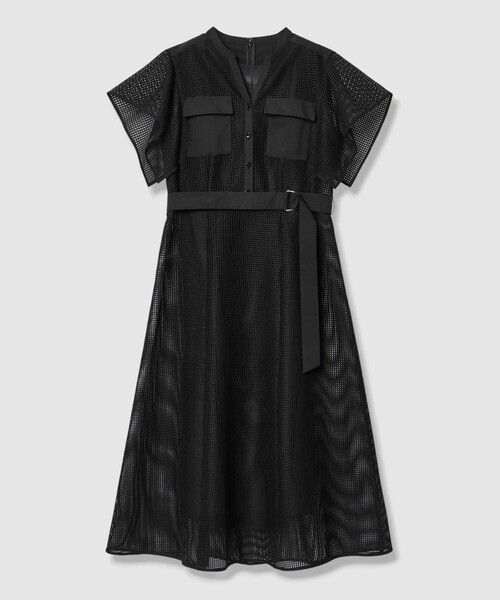 ANAYI（アナイ）の「メッシュラッセルフレア袖 ワンピース（ワンピース・レディース・ブラック・38/36/34）」の7枚目の写真