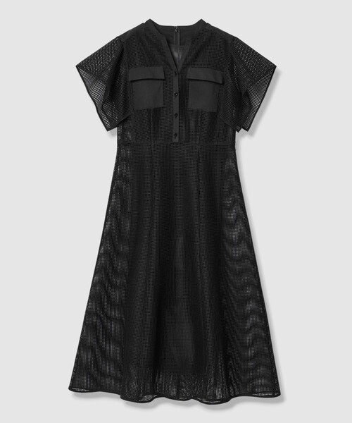 ANAYI（アナイ）の「メッシュラッセルフレア袖 ワンピース（ワンピース・レディース・ブラック・38/36/34）」の9枚目の写真