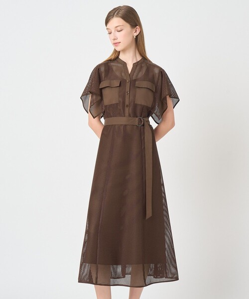 ANAYI（アナイ）の「メッシュラッセルフレア袖 ワンピース（ワンピース・レディース・ブラック/ホワイト/ブラウン・38/36/34）」の22枚目の写真