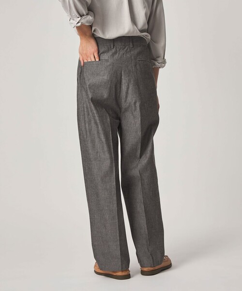 Steven Alan（スティーブンアラン）の「＜Steven Alan＞ デニムシャンブレー イン ツープリーツ ドレス トラウザーズ（スラックス・メンズ・ネイビー/ダークグレー・XL/L/M/S）」の6枚目の写真