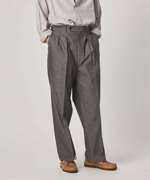 Steven Alan（スティーブンアラン）の「＜Steven Alan＞ デニムシャンブレー イン ツープリーツ ドレス トラウザーズ（スラックス・メンズ・ネイビー/ダークグレー・XL/L/M/S）」の7枚目の写真