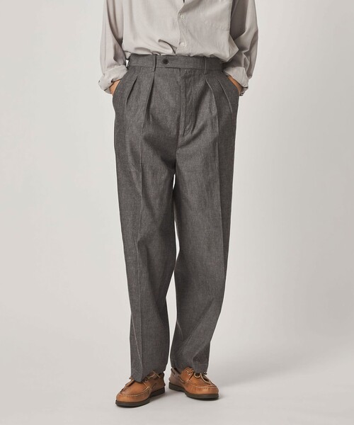 Steven Alan（スティーブンアラン）の「＜Steven Alan＞ デニムシャンブレー イン ツープリーツ ドレス トラウザーズ（スラックス・メンズ・ネイビー/ダークグレー・XL/L/M/S）」の8枚目の写真