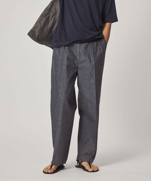 Steven Alan（スティーブンアラン）の「＜Steven Alan＞ デニムシャンブレー イン ツープリーツ ドレス トラウザーズ（スラックス・メンズ・ネイビー/ダークグレー・XL/L/M/S）」の10枚目の写真