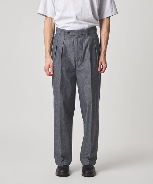 Steven Alan（スティーブンアラン）の「＜Steven Alan＞ デニムシャンブレー イン ツープリーツ ドレス トラウザーズ（スラックス・メンズ・ネイビー/ダークグレー・XL/L/M/S）」の14枚目の写真