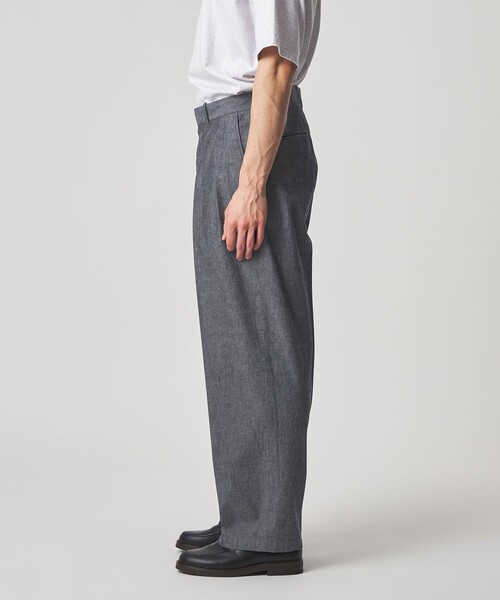Steven Alan（スティーブンアラン）の「＜Steven Alan＞ デニムシャンブレー イン ツープリーツ ドレス トラウザーズ（スラックス・メンズ・ネイビー/ダークグレー・XL/L/M/S）」の15枚目の写真