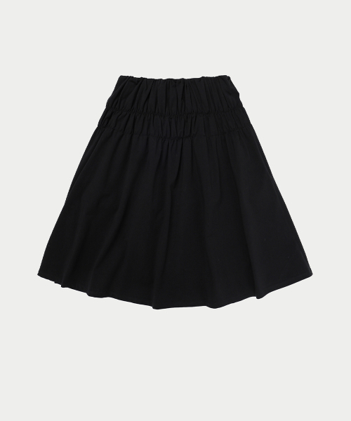 YEARNING(イヤニング)の「SHIRRING FLARE MIDI SKIRT, BLACK(スカート・レディース・その他・FREE)」の2枚目の写真