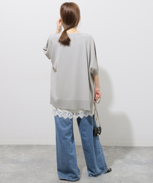 JOURNAL STANDARD relume(ジャーナルスタンダード レリューム)の「《追加 / 新色》接触冷感 / ウォッシャブルクールポンチョプルオーバー(ニット/セーター・レディース・ブラック/グリーン/ブラウン/ライトグレー/ネイビー・FREE)」の9枚目の写真