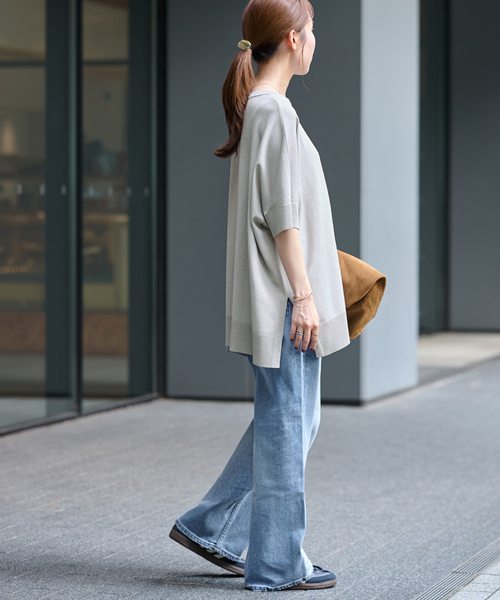 JOURNAL STANDARD relume(ジャーナルスタンダード レリューム)の「《追加 / 新色》接触冷感 / ウォッシャブルクールポンチョプルオーバー(ニット/セーター・レディース・ブラック/グリーン/ブラウン/ライトグレー/ネイビー・FREE)」の15枚目の写真