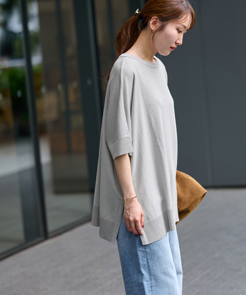 JOURNAL STANDARD relume(ジャーナルスタンダード レリューム)の「《追加 / 新色》接触冷感 / ウォッシャブルクールポンチョプルオーバー(ニット/セーター・レディース・ブラック/グリーン/ブラウン/ライトグレー/ネイビー・FREE)」の19枚目の写真