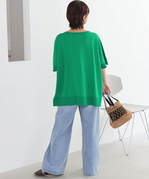 JOURNAL STANDARD relume(ジャーナルスタンダード レリューム)の「《追加6 / 新色》接触冷感 / ウォッシャブルクールポンチョプルオーバー(ニット/セーター・レディース・ブラック/グリーン/ブラウン/ライトグレー/ネイビー・FREE)」の8枚目の写真
